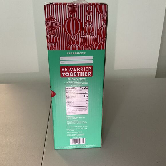 New Starbucks Gift Pack Red 16oz Double Wall Cold Cup 3 reusable straws + coffee - Picture 2 of 4